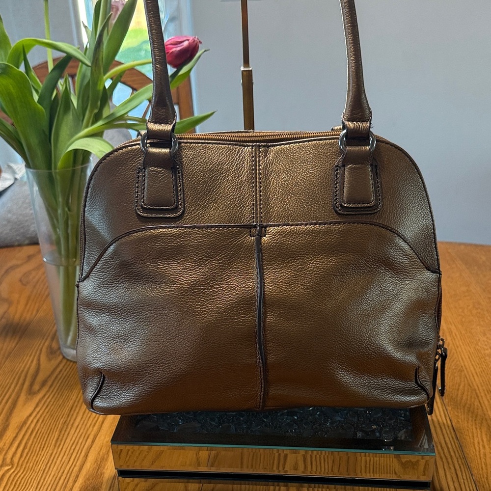 Tignanello Bronze Leather Shoulder Bag - Picture 6 of 16